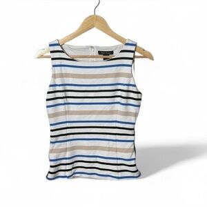 White House Black Market Sleeveless Striped Fitted Top Women’s Size 2
